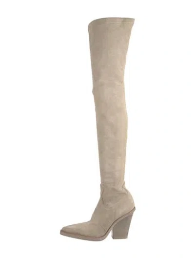 Pre-owned Paris Texas Suede Sock Boots In Neutral