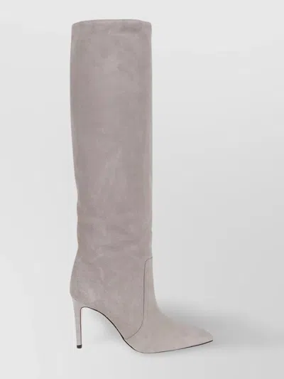 Paris Texas Suede Stiletto Boot 85 In Neutral