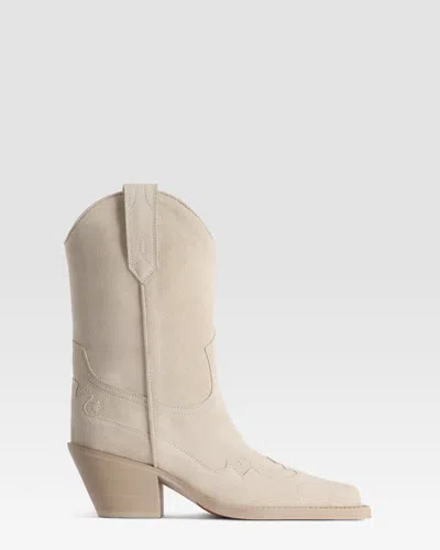 Paris Texas Suede Western Boot In Neutral