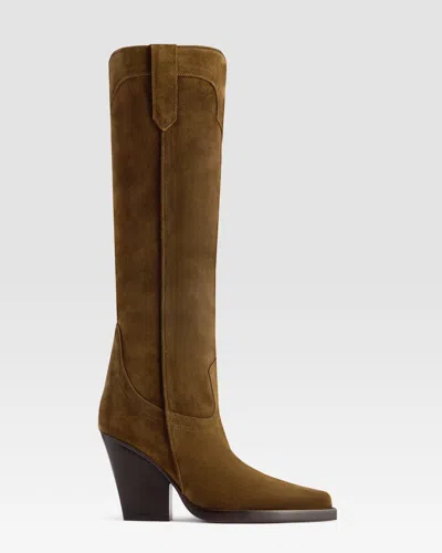 Paris Texas Suede Western Boot In Green