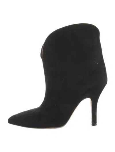 Pre-owned Paris Texas Suede Western Boots In Black