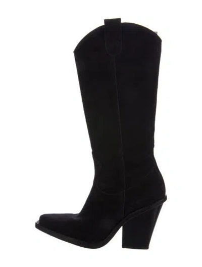 Pre-owned Paris Texas Suede Western Boots In Black