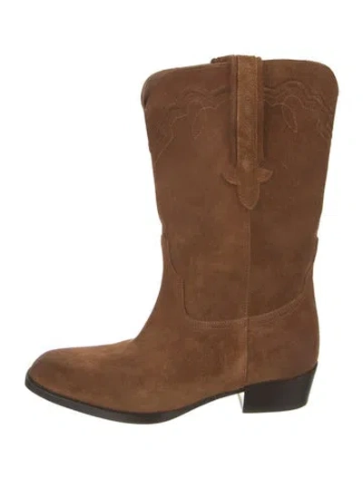 Pre-owned Paris Texas Suede Western Boots In Brown