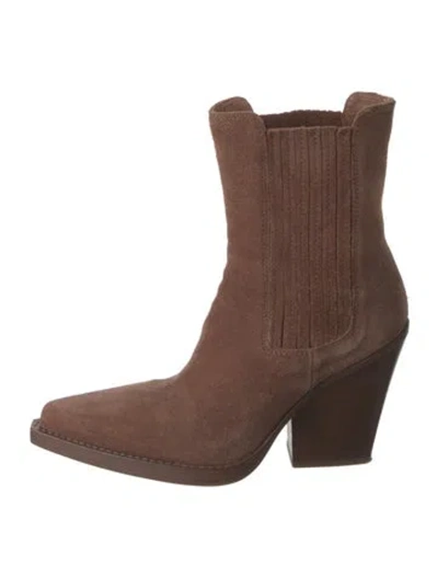 Pre-owned Paris Texas Suede Western Boots In Brown