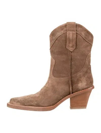 Pre-owned Paris Texas Suede Western Boots In Brown