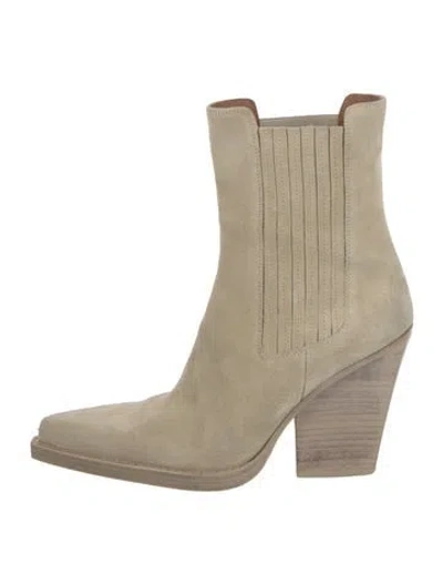 Pre-owned Paris Texas Suede Western Boots In Neutral