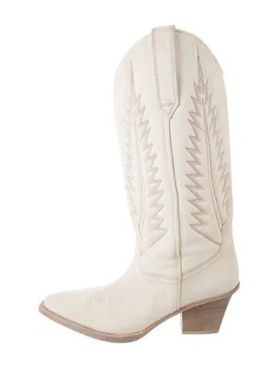 Pre-owned Paris Texas Suede Western Boots In Neutrals