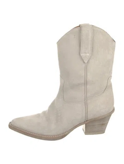 Pre-owned Paris Texas Suede Western Boots In Neutrals