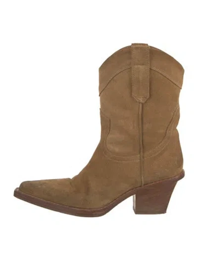 Pre-owned Paris Texas Suede Western Boots In Neutrals