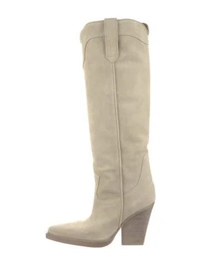 Pre-owned Paris Texas Suede Western Boots In Neutrals