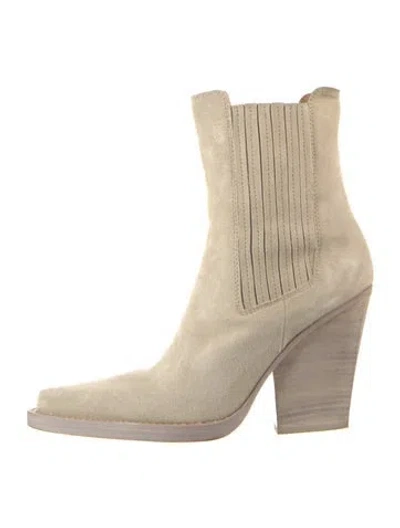 Pre-owned Paris Texas Suede Western Boots In Neutrals