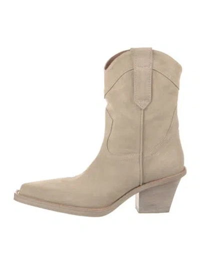 Pre-owned Paris Texas Suede Western Boots In Neutrals