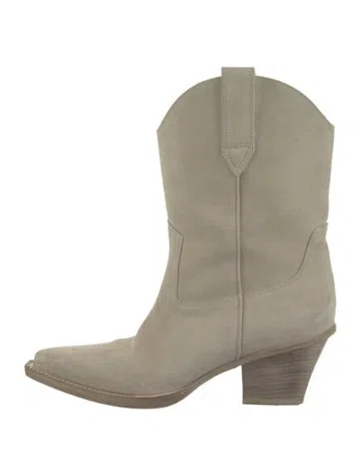 Pre-owned Paris Texas Suede Western Boots In Neutrals