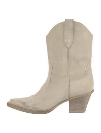 Pre-owned Paris Texas Suede Western Boots In Neutrals