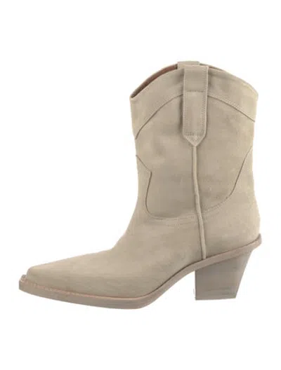Pre-owned Paris Texas Suede Western Boots In Neutrals