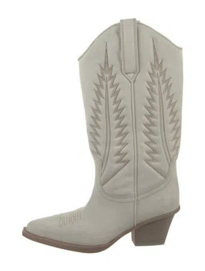 Pre-owned Paris Texas Suede Western Boots In White