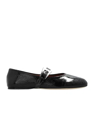 PARIS TEXAS PARIS TEXAS SVEVA PATENT BUCKLE BALLET FLAT SHOES