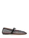Paris Texas 'sveva' Black Ballet Flats With Mesh Design And Buckle Closure In Black