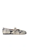 Paris Texas Black & White Sveva Buckle Ballerina Flats In Naturale