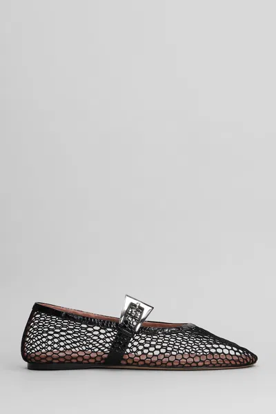 Paris Texas Sveva Buckle Ballet Flats In Black Leather