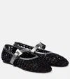 Paris Texas Sveva Buckle-detail Raffia Ballet Flats