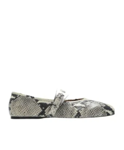 PARIS TEXAS PARIS TEXAS SVEVA EMBOSSED BUCKLE BALLET FLAT SHOES