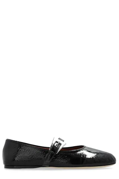 PARIS TEXAS SVEVA PATENT BUCKLE BALLET FLAT SHOES