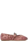 Paris Texas Sveva Plisse Buckle Ballet Flats In Dark Phard