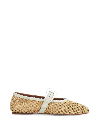 Paris Texas Sveva Woven-raffia Ballet Flats In Pattern