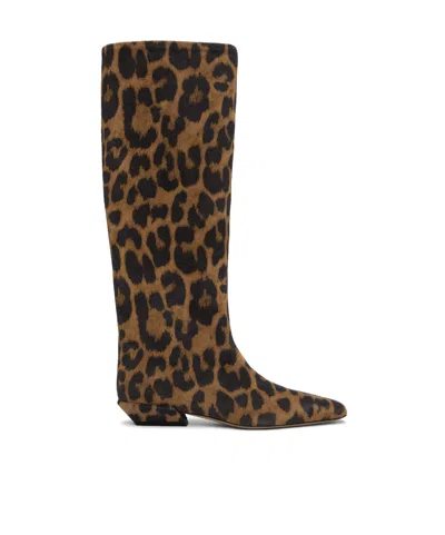 PARIS TEXAS TAN  BLACK BETTINA 25 TALL BOOTS