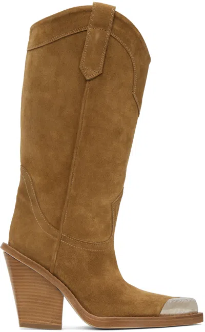 Paris Texas Dakota Suede Cowboy Boots In Brown