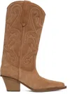 Paris Texas Tan Jacinta Embroidered 60 Boots In Terracotta