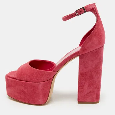 Pre-owned Paris Texas Tatiana Size 38 Pink Suede Platform Sandals