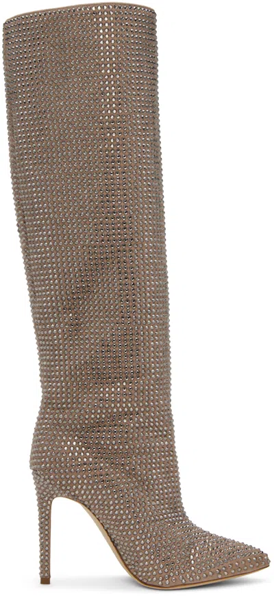 Paris Texas Silver Holly Tall Boots In Powder Diamond