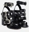 Paris Texas Tessa Western Buckle Sandals In Black
