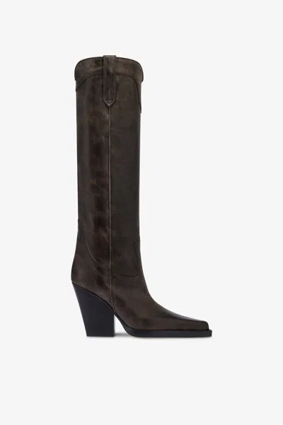 Paris Texas Texan Boots In Black Vintage-effect Leather.
