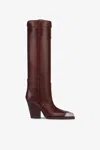 Paris Texas Texan Boots In Rouge Noir Calf Leather In Burgundy