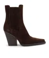 Paris Texas Heeled Boots With Elastic Panels And Suede Finish In Black