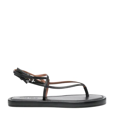 Paris Texas Thong Strap Sandals In Black
