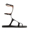 Paris Texas 5mm Uma Croc Embossed Sandals In Black