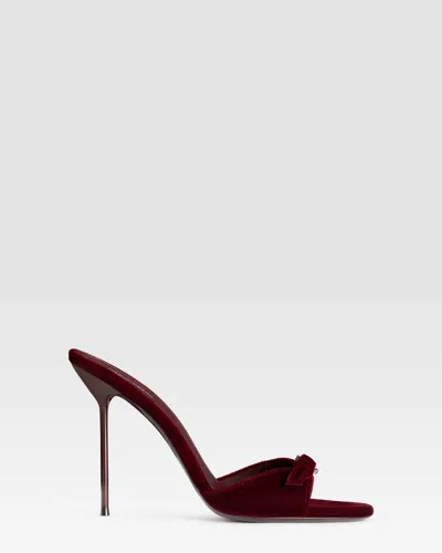 Paris Texas Velvet Mule With Jewel Buckle In Burgundy