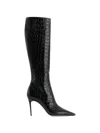 Paris Texas Vera 85 Charcoal Crocodile-effect Leather Boots In Blue