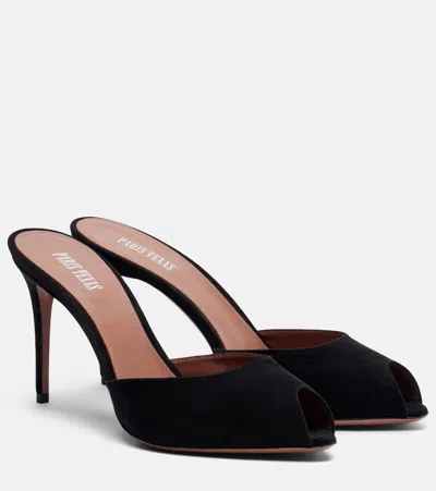 Paris Texas Vera 85 Suede Mules In Black