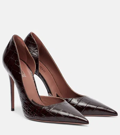 Paris Texas Vera Croc-effect Leather Pumps In Brown