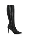 Paris Texas Vera 85 Charcoal Crocodile-effect Leather Boots In Black