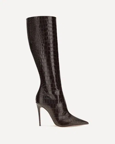 Paris Texas Vera Crocodile-effect Tall Boots In Brown
