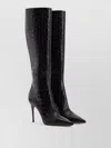 Paris Texas Vera 85 Charcoal Crocodile-effect Leather Boots In Black