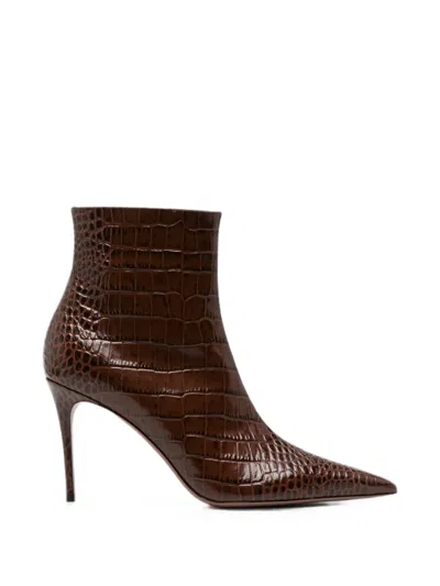 Paris Texas Vera Leather Ankle Boots In Brown