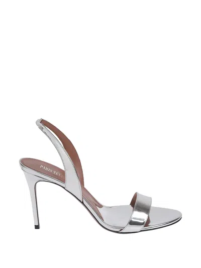 Paris Texas Vera Metallic Slingback Sandals In Silver
