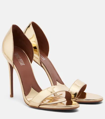 Paris Texas Vera Mirrored Leather Sandals In Gold